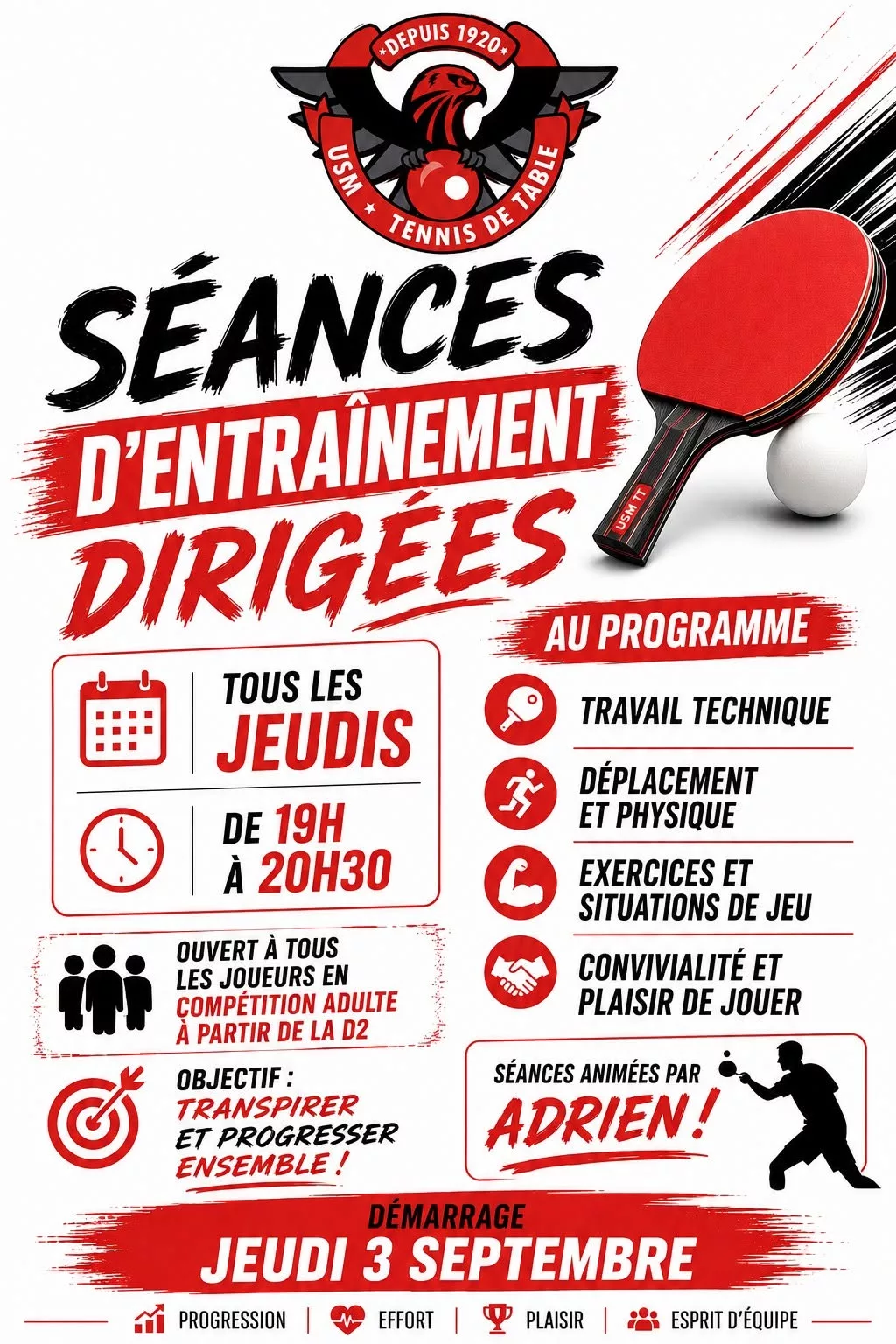 Séances d'entraînement dirigées